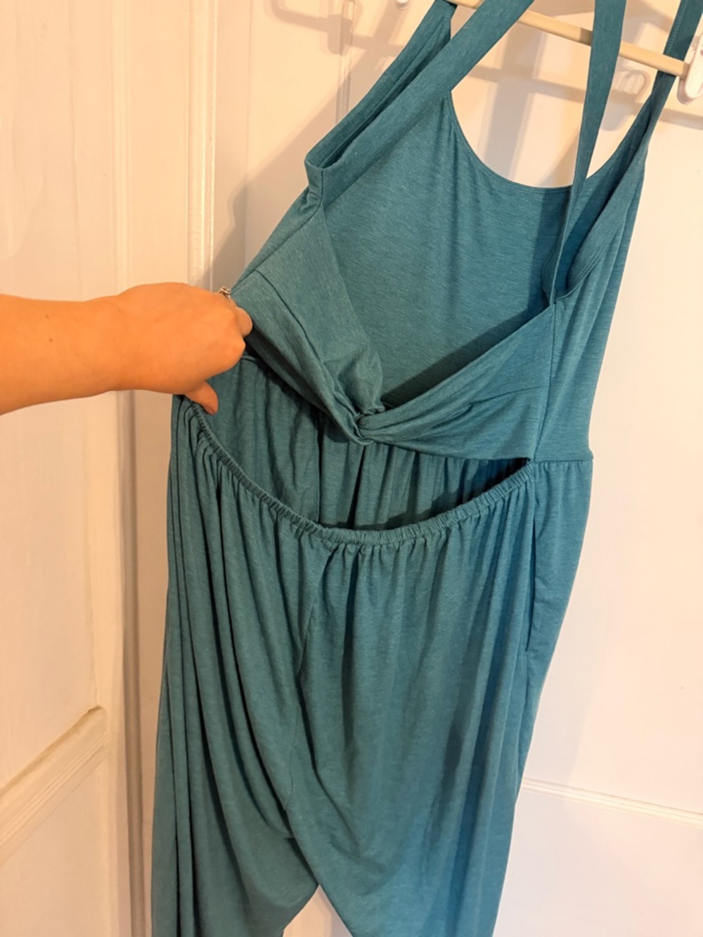 HALARA Jade Green Racerback Jumpsuit with Gathered Waist - Picture 5 of 11